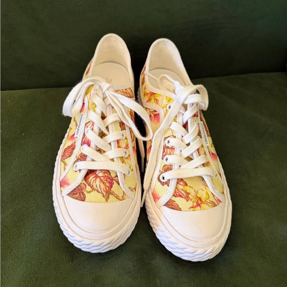 Zimmermann Yellow and Cream Floral Sneakers size 8 - Picture 3 of 6